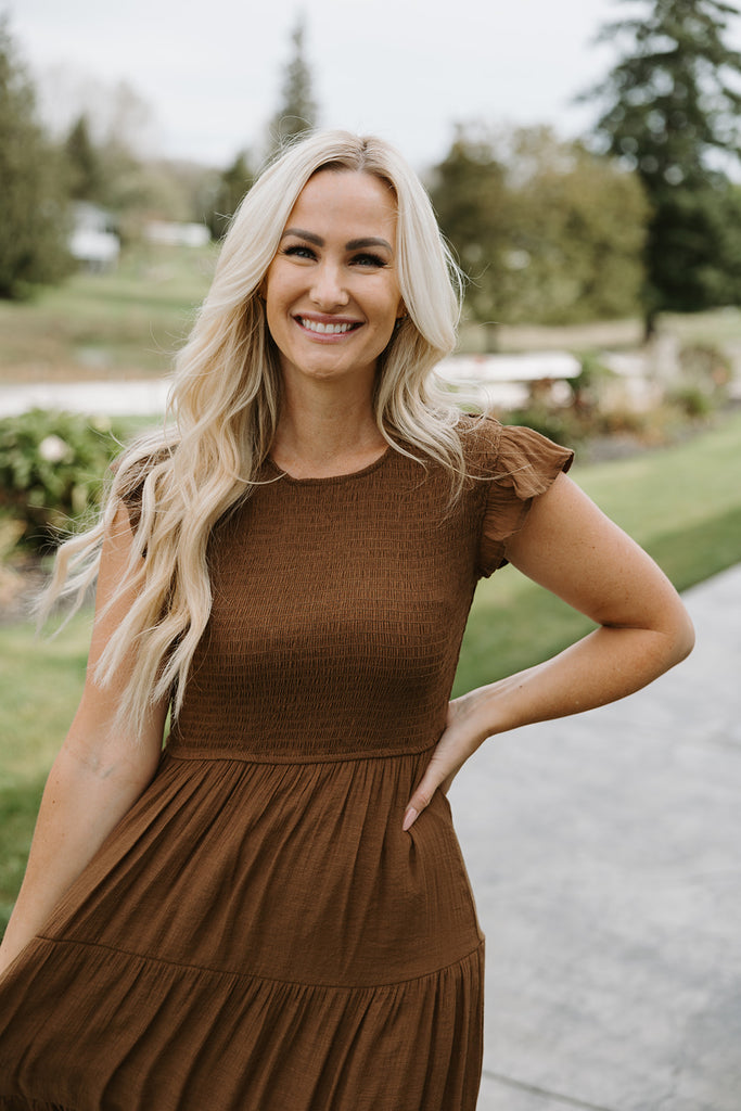 Ruffle Sleeve Smocked Dress