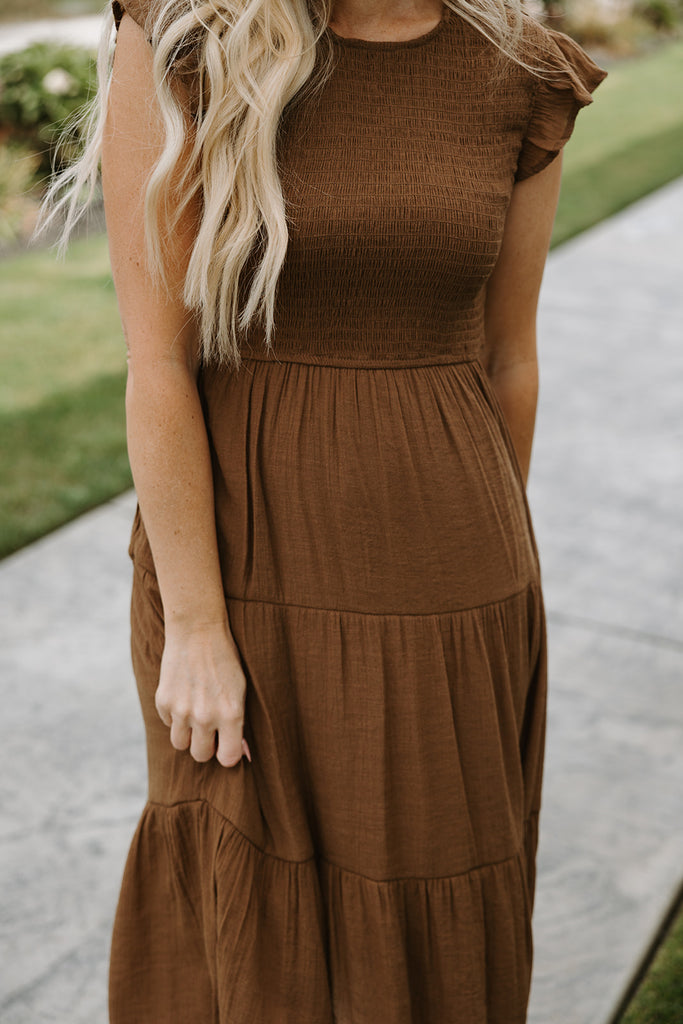 Ruffle Sleeve Smocked Dress