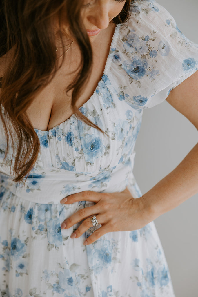 Floral Corset Back Tie Mini Dress