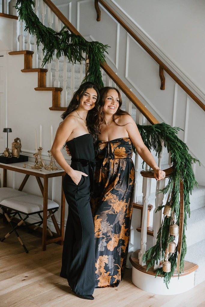 Tube Tie Front Jumpsuit - Black