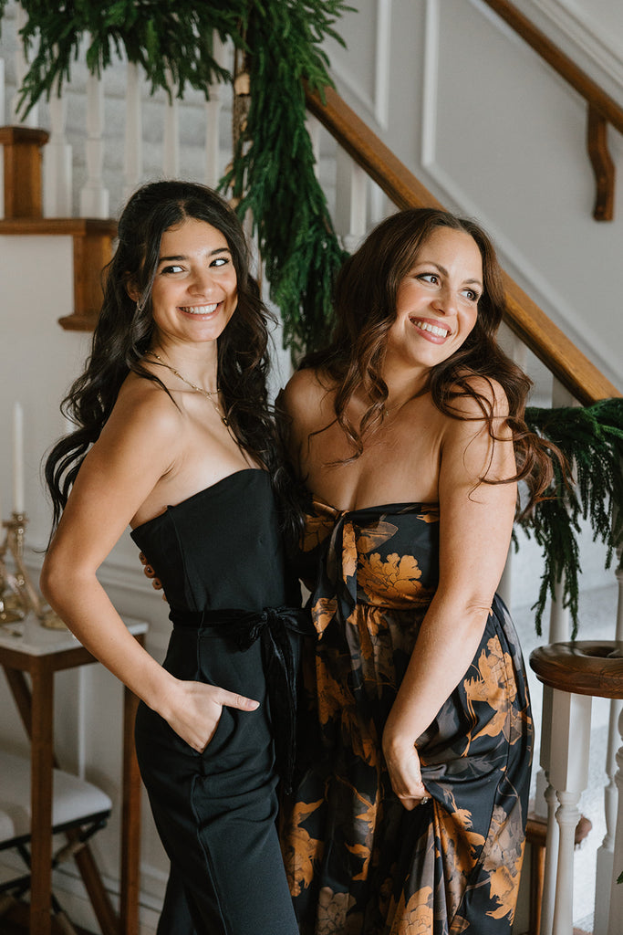 Tube Tie Front Jumpsuit - Black