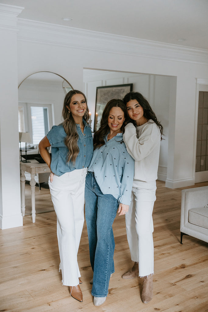 Short Sleeve Denim Button Down