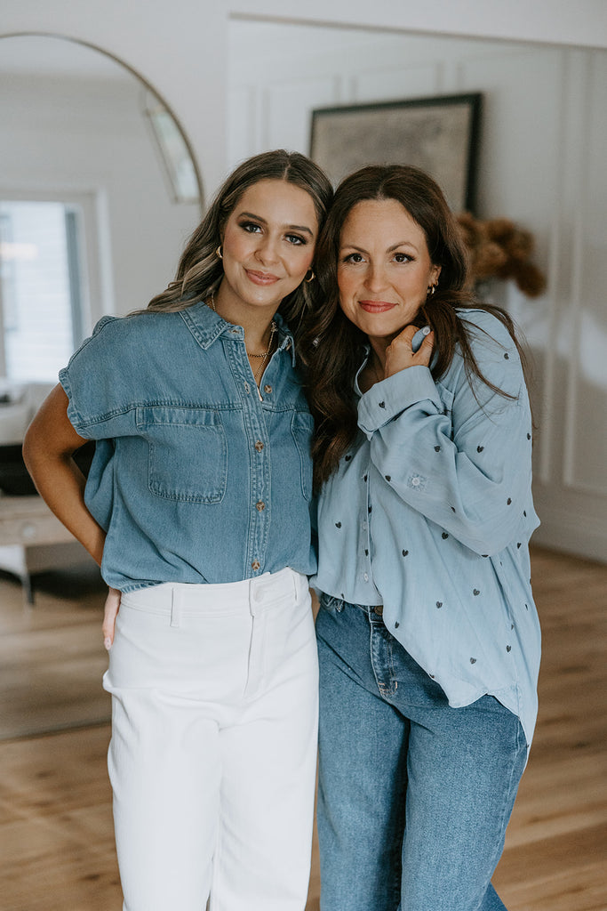 Short Sleeve Denim Button Down