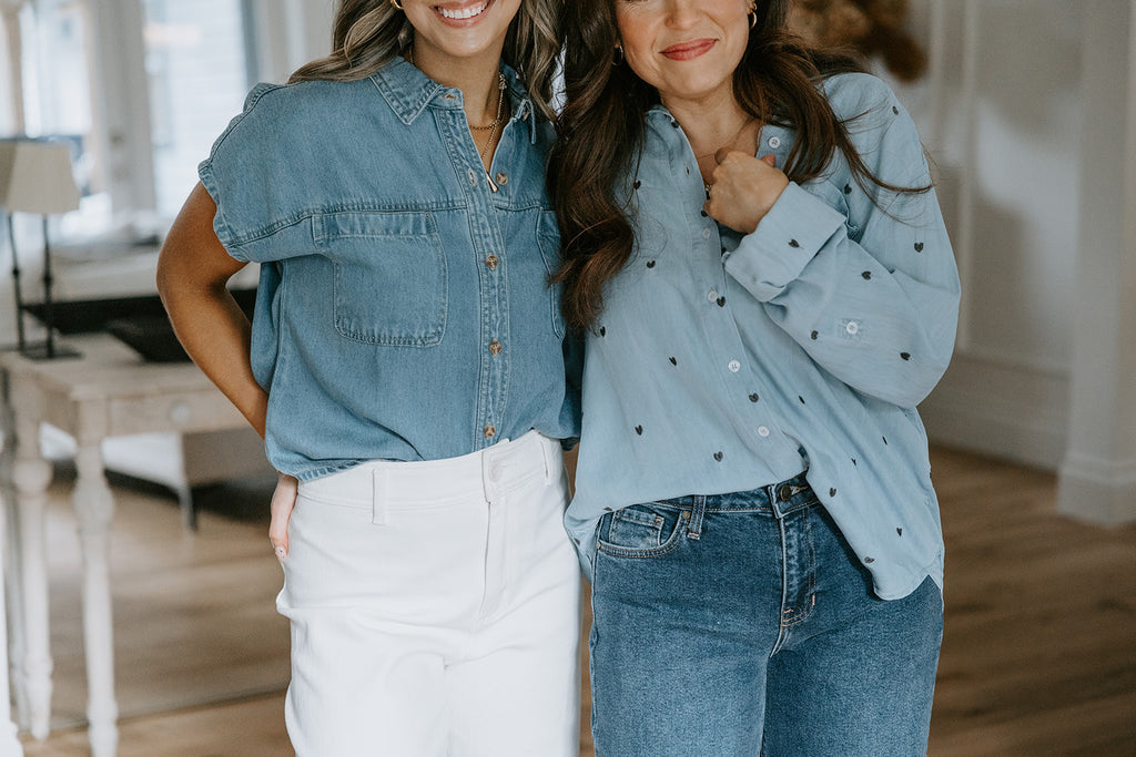 Short Sleeve Denim Button Down
