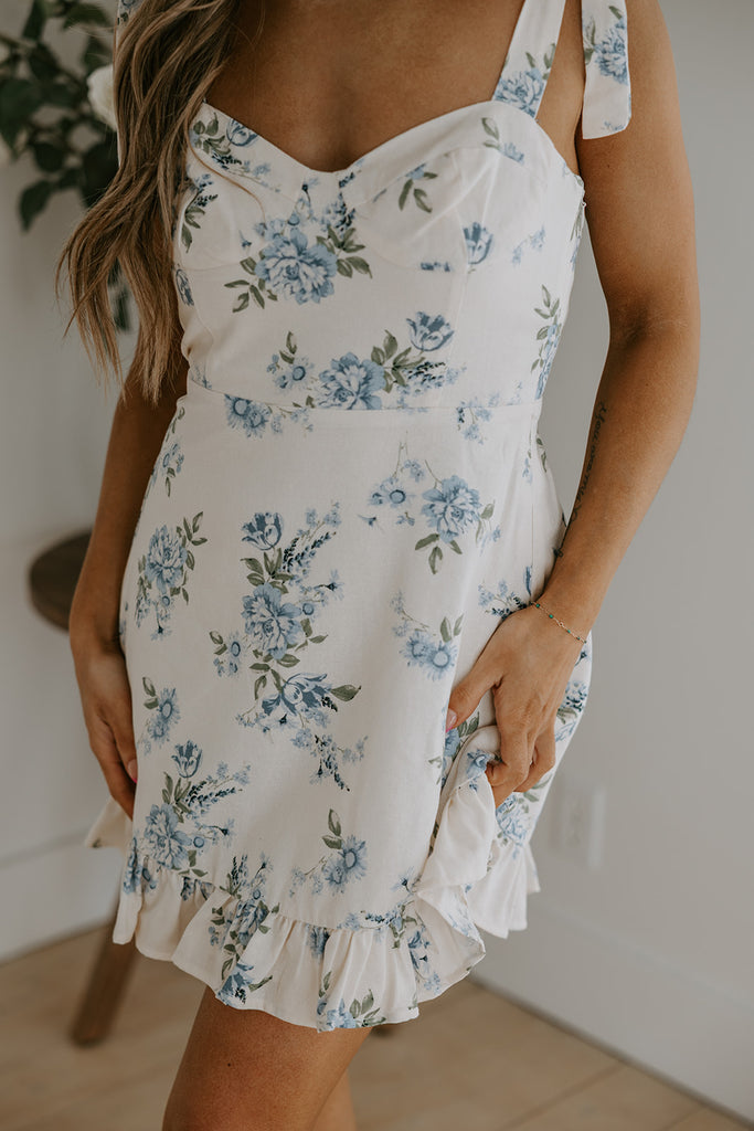 Linen Floral Mini - Dream Blue