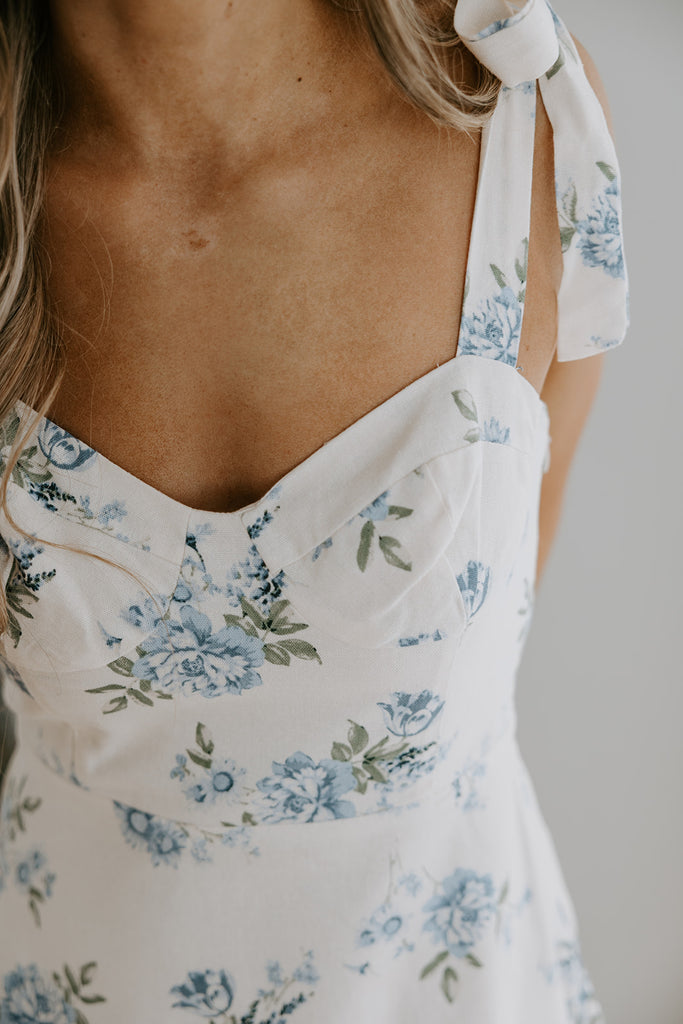 Linen Floral Mini - Dream Blue