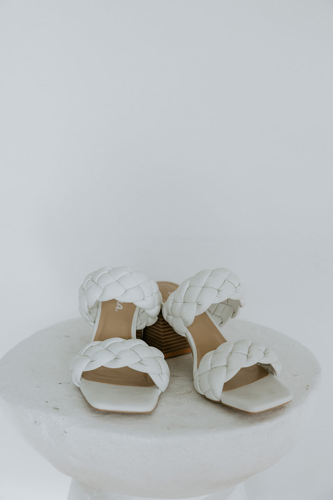 Woven Heel Sandal - White