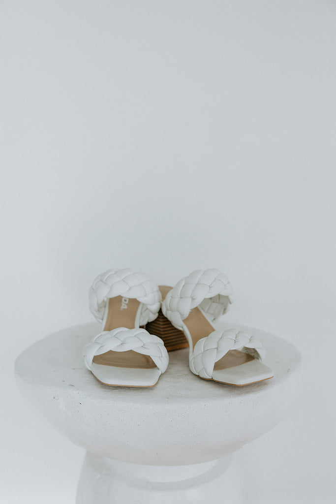 Woven Heel Sandal - White
