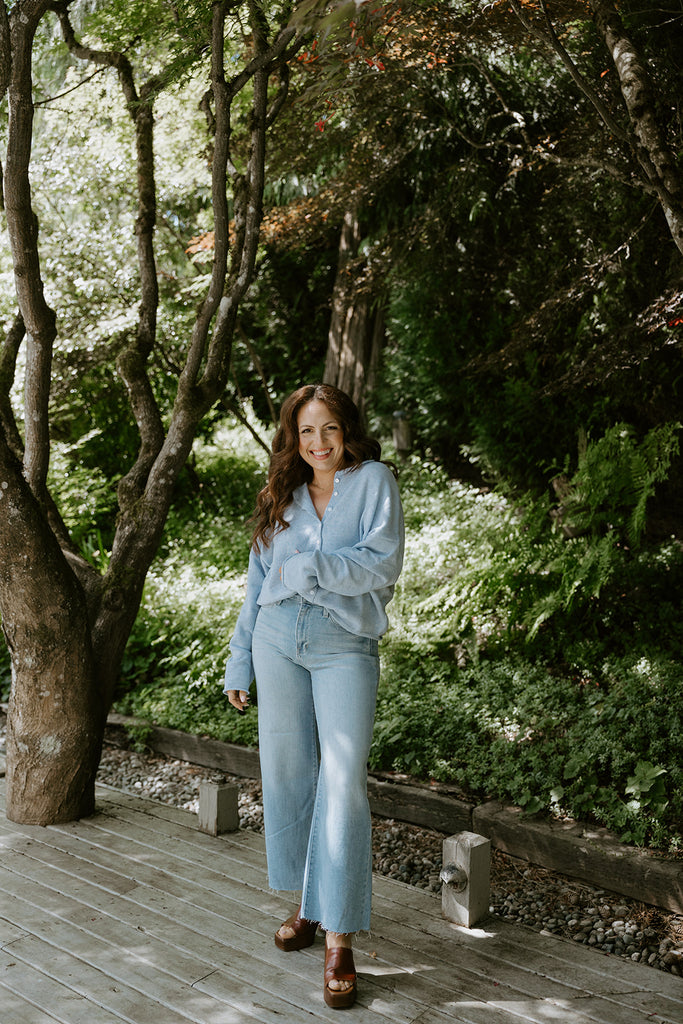 Lightweight Button Up Cardigan - Sky Blue