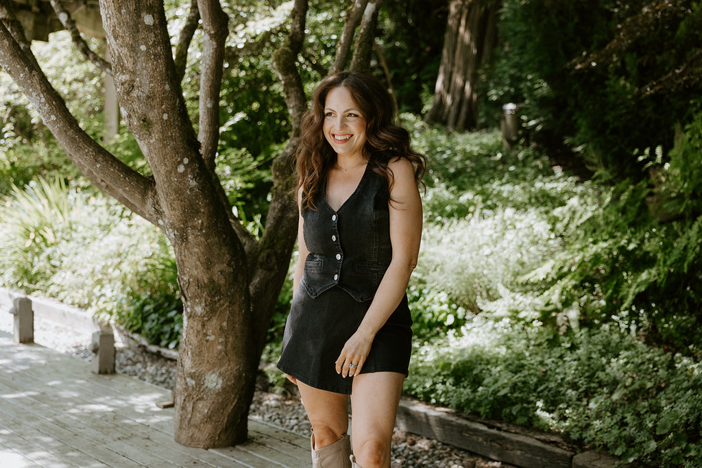 Denim Vest - Stretchy - Black