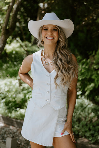 Button Up Blouse With Pocket - Cream