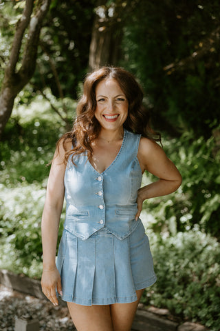 Button Up Blouse With Pocket - Cream