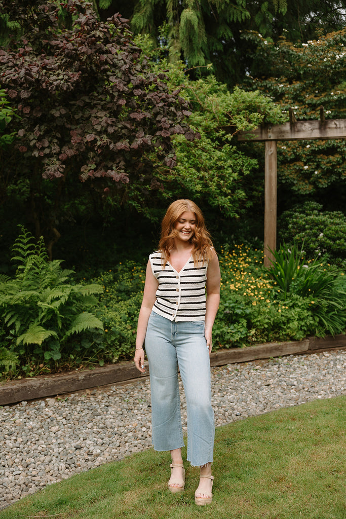 Knit Black & Cream Vest