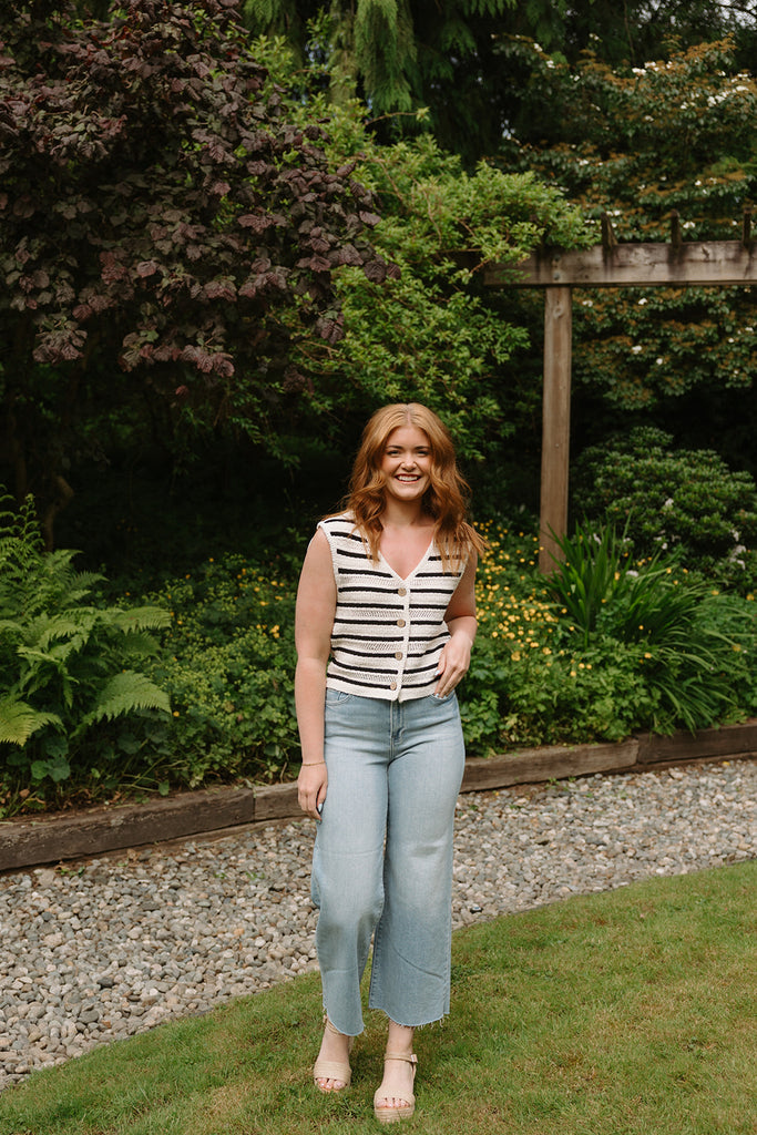 Knit Black & Cream Vest