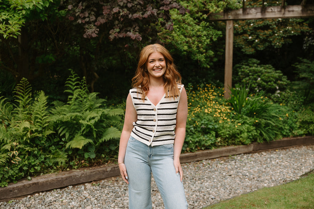 Knit Black & Cream Vest