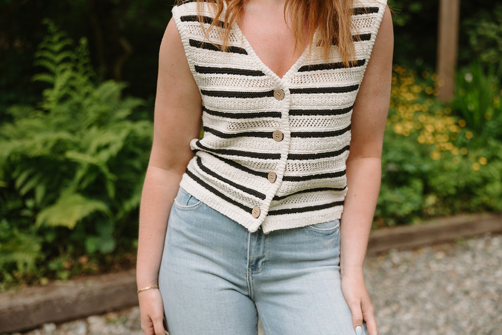 Knit Black & Cream Vest