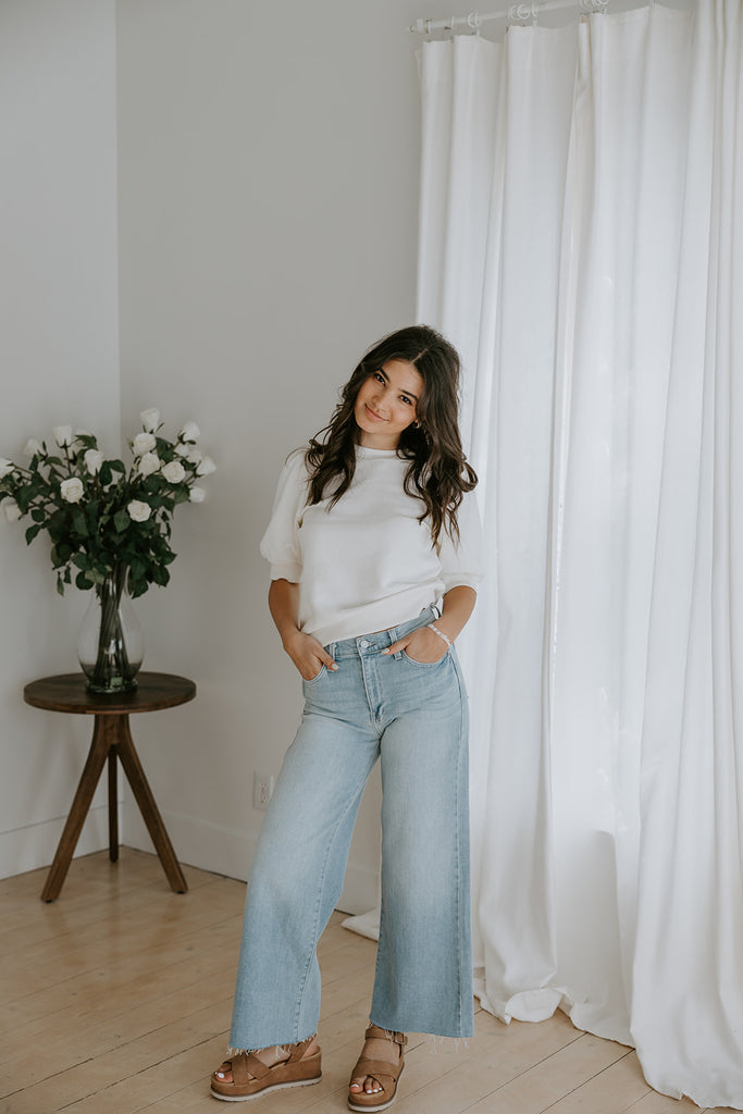 Puff Sleeve Sweatshirt - Cream