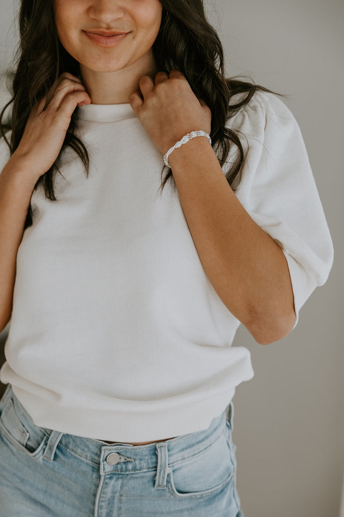 Puff Sleeve Sweatshirt - Cream