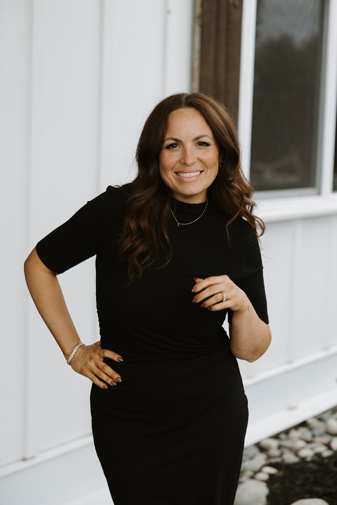 Black Side Ruched Dress