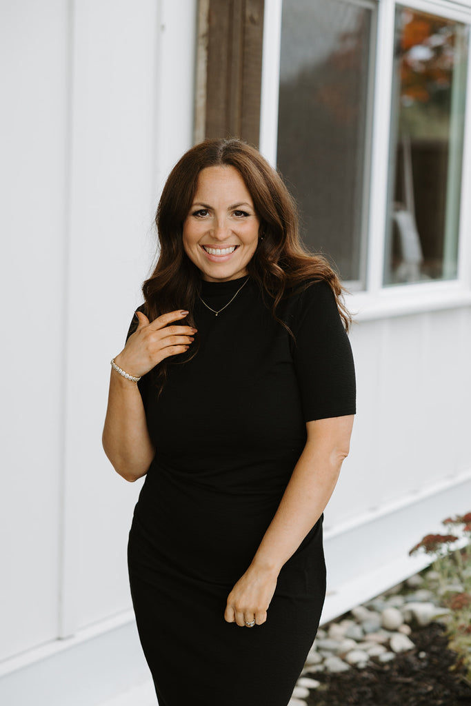 Black Side Ruched Dress