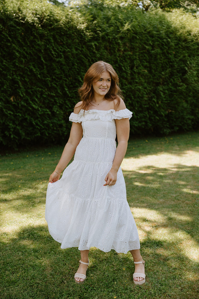 Eyelet Dress - White