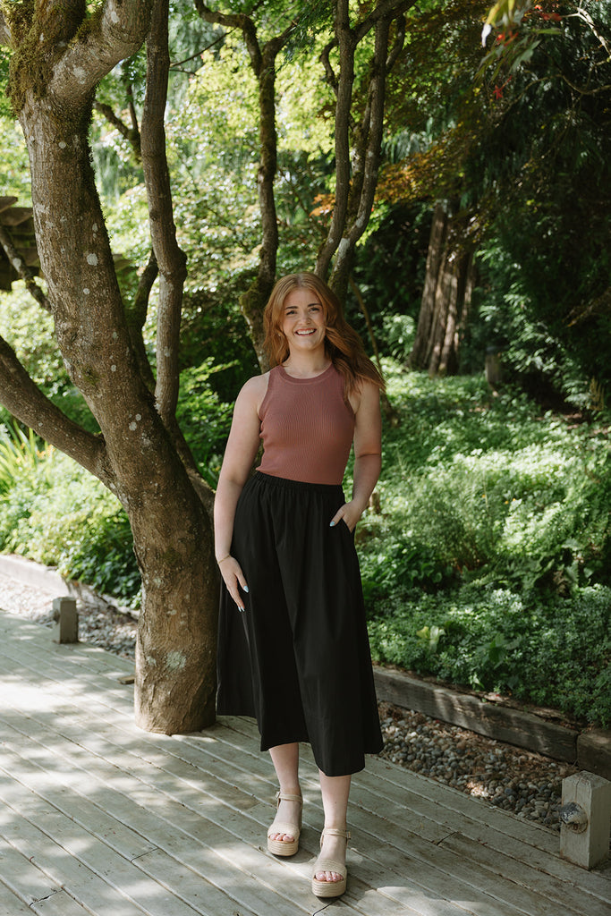 Ribbed Tank Top - Red Bean