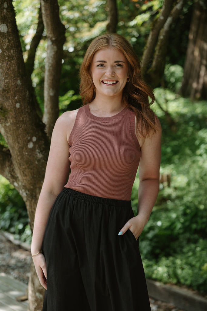 Ribbed Tank Top - Red Bean