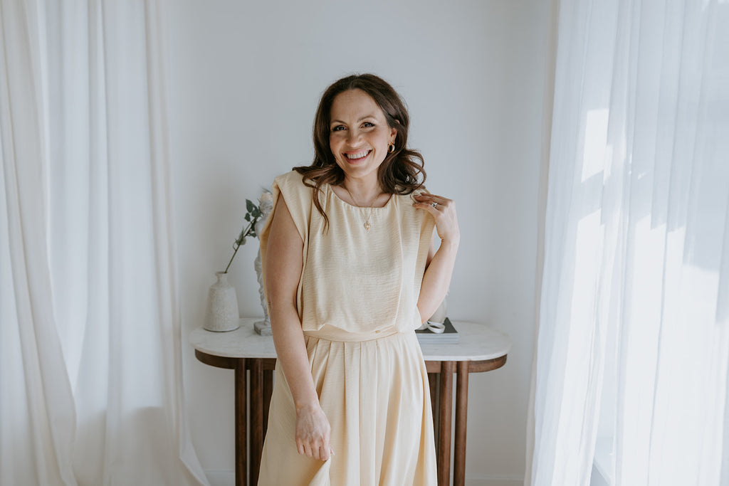 Bubble Top & Midi Skirt Set - Yellow