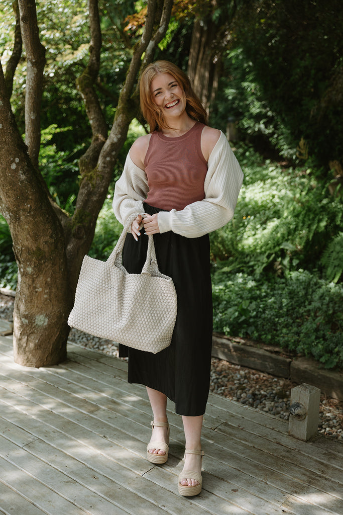 Large Woven Bag - Ivory