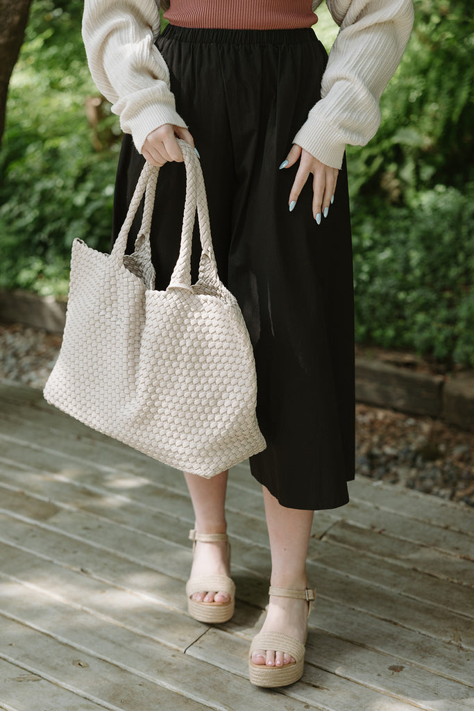 Large Woven Bag - Ivory
