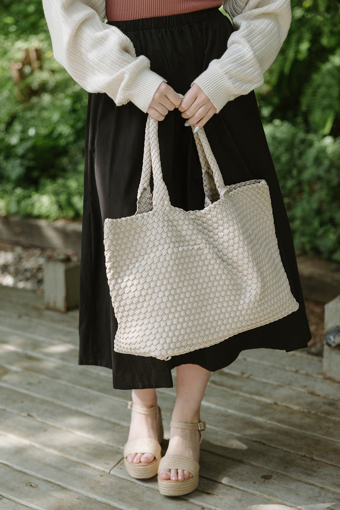 Large Woven Bag - Ivory