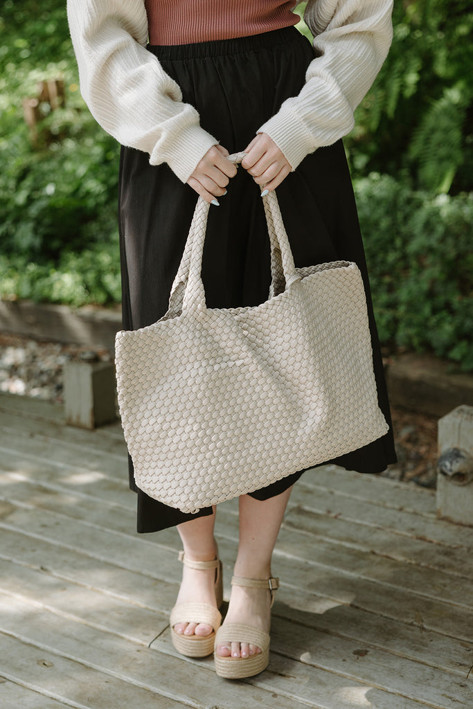 Large Woven Bag - Ivory