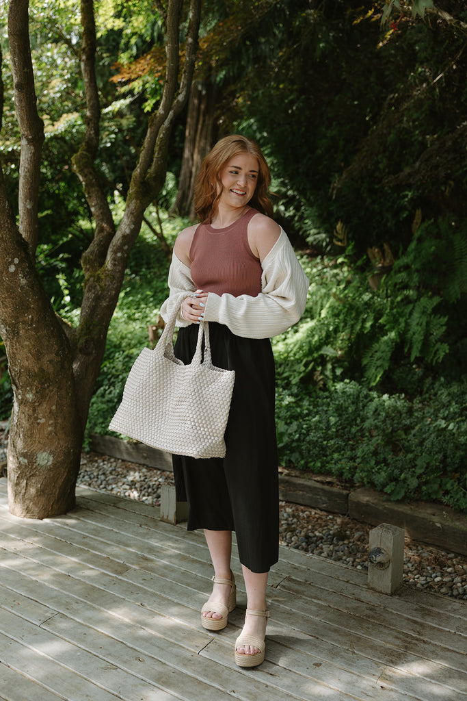 Large Woven Bag - Ivory