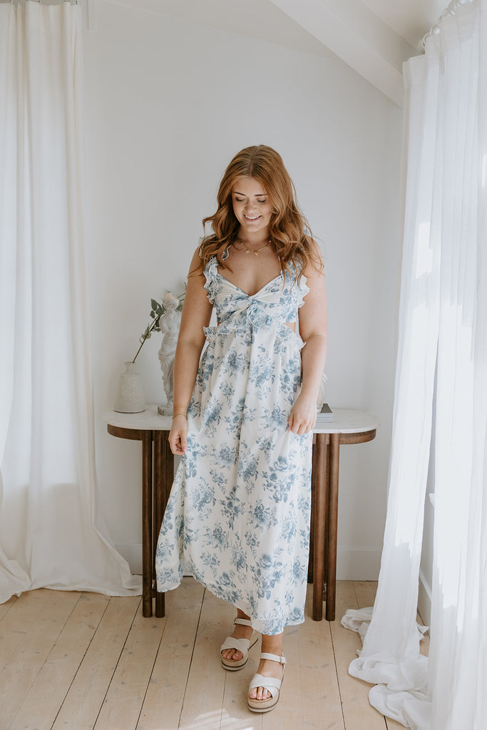 Floral Maxi Dress with Ruffle Details