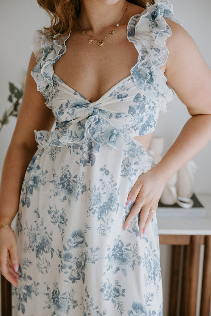 Floral Maxi Dress with Ruffle Details