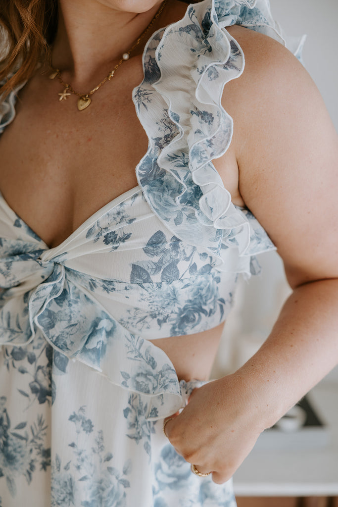 Floral Maxi Dress with Ruffle Details