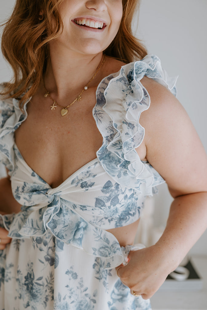 Floral Maxi Dress with Ruffle Details