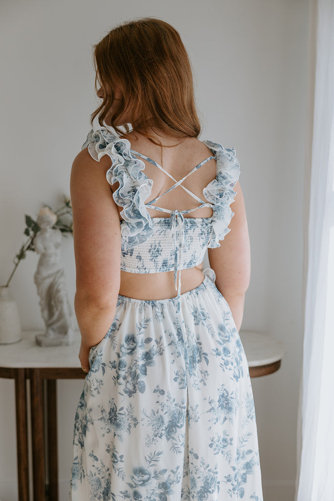 Floral Maxi Dress with Ruffle Details