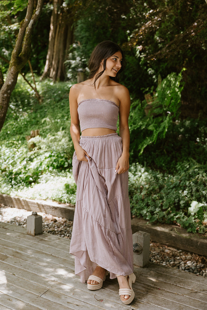 Tube Top with Boho Skirt - Mauve
