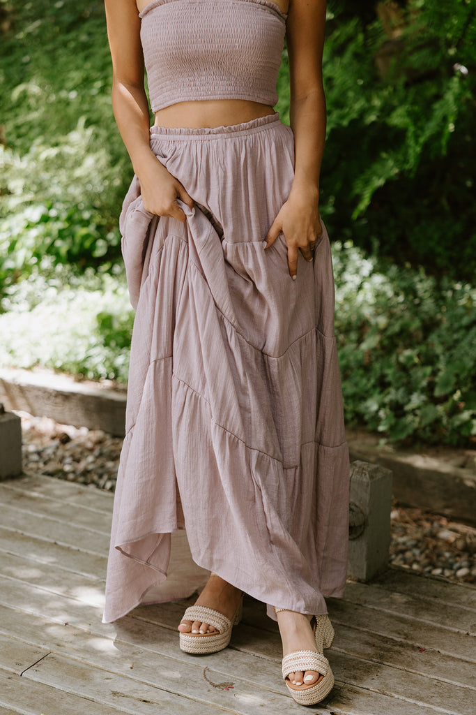 Tube Top with Boho Skirt - Mauve