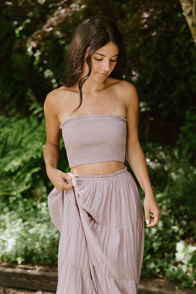 Tube Top with Boho Skirt - Mauve