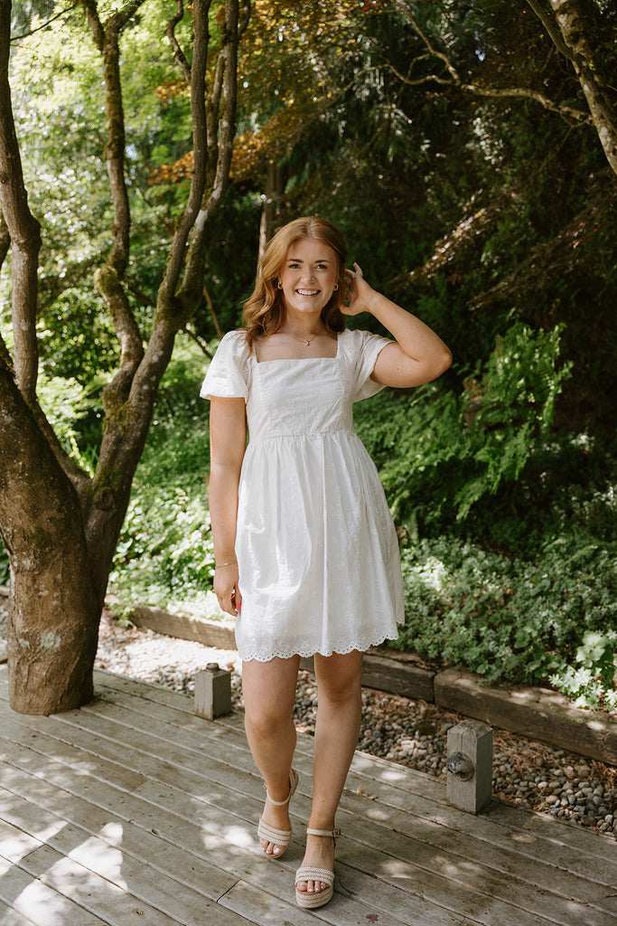 Babydoll Eyelet Dress - Natural