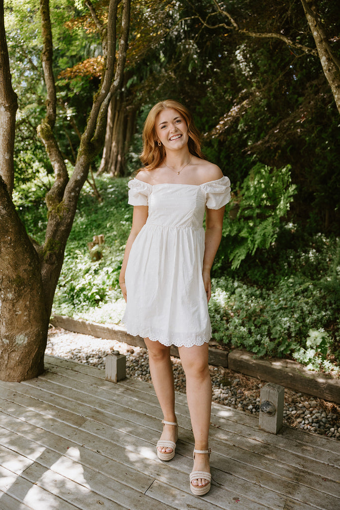 Babydoll Eyelet Dress - Natural