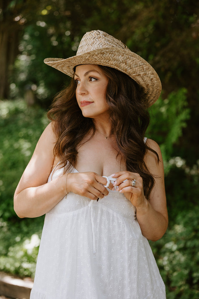 Spaghetti Strap Eyelet Midi Dress