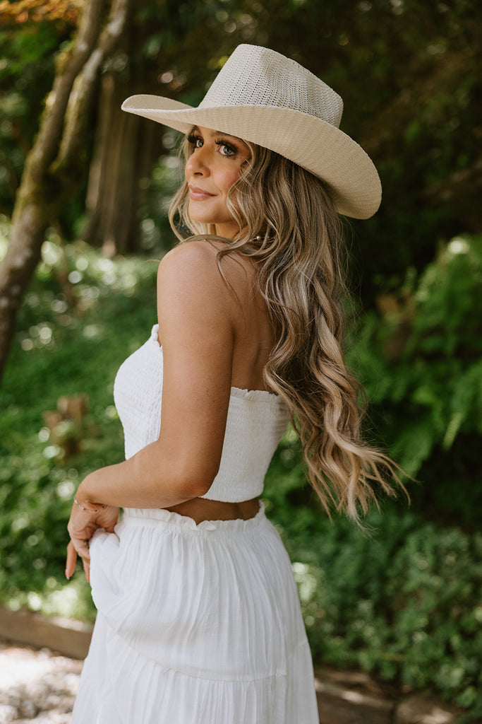Tube Top with Boho Skirt - White