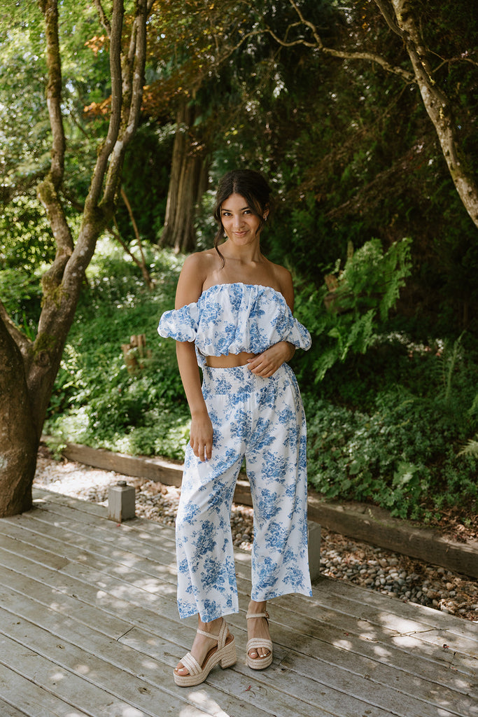 Off Shoulder Ruffle Top and Pant Set