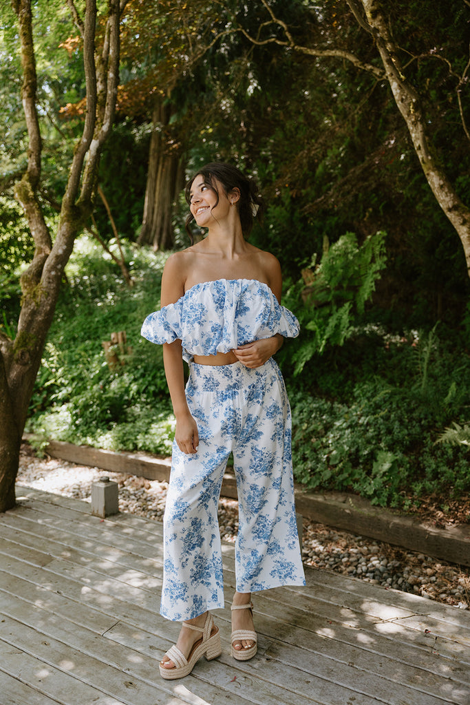 Off Shoulder Ruffle Top and Pant Set