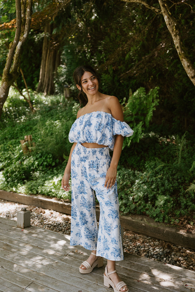 Off Shoulder Ruffle Top and Pant Set