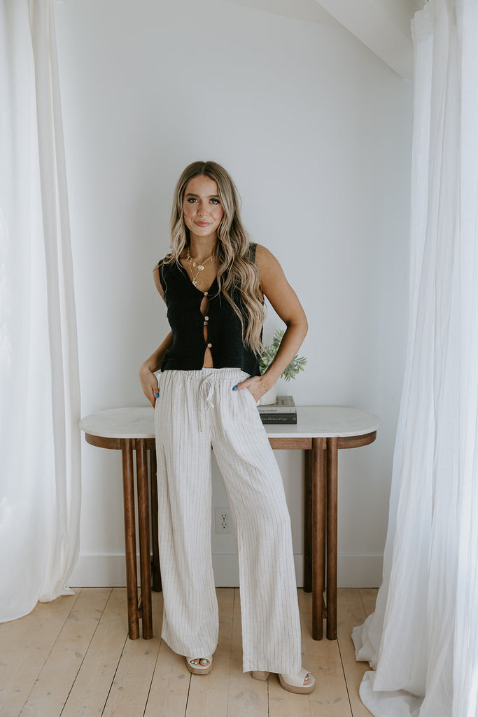 Button Up Knit Tank - Black