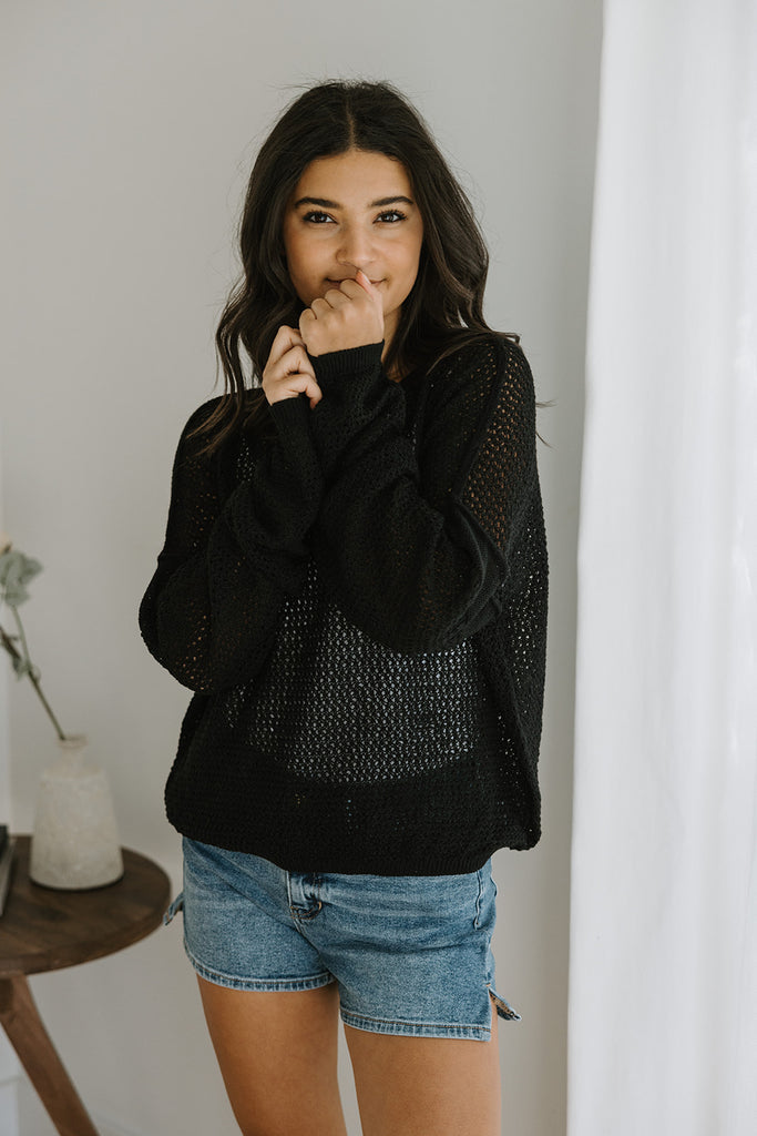 The Summer Crochet Sweater - Black